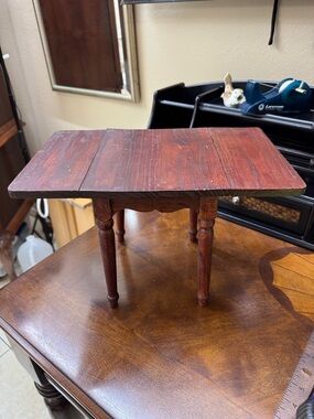 Antique Miniature Country Sheraton Drop Leaf Farm Table Salesman Sample